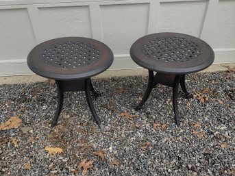 Round Metal Patio Side Tables