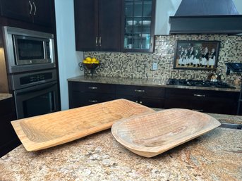 Wood Carved Serving Bowls