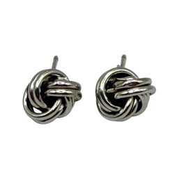 (A124) Sterling Silver Knotted Stud Earrings
