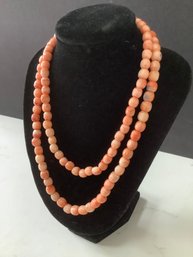 Peach Coral Beaded Necklace #3