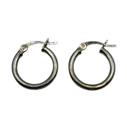 (A127) Sterling Silver Hoop Earrings