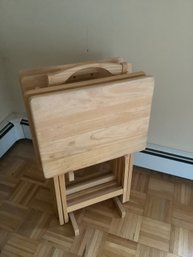 Wood TV Trays And Stand