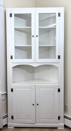 Breakfront And Lower Storage Corner Cabinet
