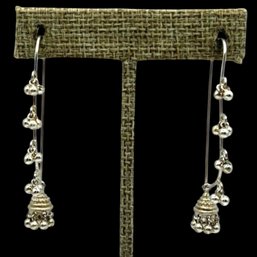 (A133) Sterling Silver Beaded Dangle Earrings