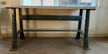 Vintage Industrial Workbench .