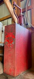 Antique Lubester, Oil Dispenser With Hand-Crank Pump.