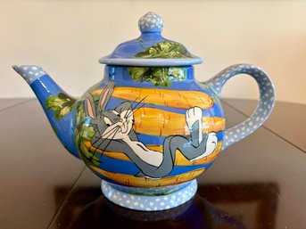 Valuable Limited Edition Warner Brothers Bugs Bunny Teapot By Droll Designs With COA.