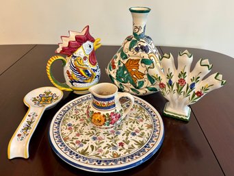 Group Of Hand Painted Ceramic Dishes And More.