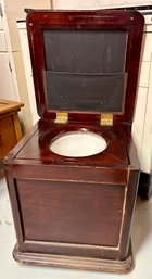 Antique Chamber Commode -portable Potty Chair With Heavy Duty Porcelain Insert .