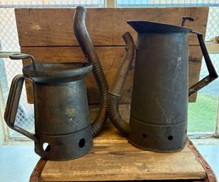 Pair Vintage Motor Oil Dispense Cans.
