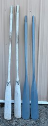 Two Pairs Of  Vintage Wooden Oars.