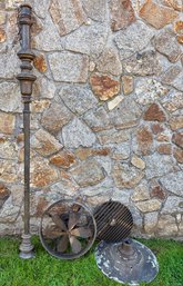 Extremely Rare- Antique Railroad Station Or Pullman Car Pedestal  Commercial Fan Assembly.