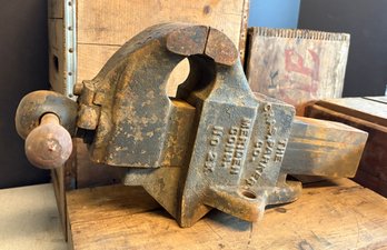 Antique Chase Parker No.2X Large Bench Vise.