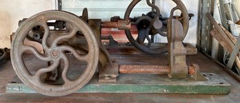 Antique Cast Iron Blacksmith Post Or Wall Mount Hand Cranked  Drill. (front One Only 1)