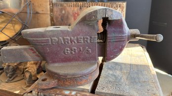 Vintage Art Deco Parker  No.63 1/2' Swivel Bench Vise.