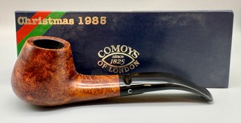 Comoy's Christmas 1985 Smooth Bent Briar Tobacco Pipe. Unused.