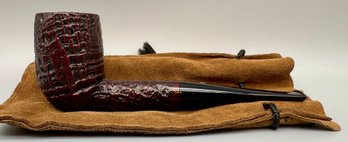 Il Ceppo Rusticated Deep Red Finish Tobacco Pipe. Unused (2)