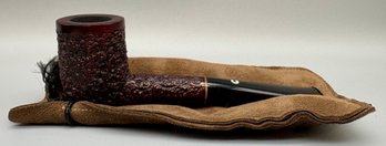 Il Ceppo Rusticated Deep Red Finish Tobacco Pipe. Unused (3)