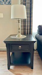 Newer Black Single Drawer End Table.