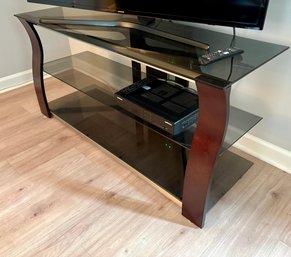 Glass And Wood , Newer TV Table.