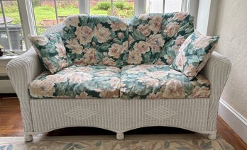 White Wicker Sofa.