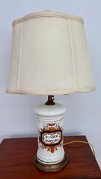 Vintage Porcelain French Apothecary Lamp.