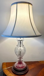 Signed Crystal Table Lamp. Possibly Waterford.