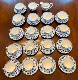 Spode Colonel Blue  12 Coffee Cups , 6 Tea Cups  , 11 Saucers And A Creamer