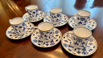 Spode Colonel Blue , Demitasse Set For 6.