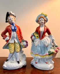 Pair Vintage European Porcelain Figuring.