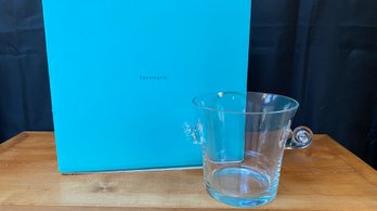 1990s Tiffany & Co Scroll Handled Crystal Ice Bucket (now Discontinued At Tiffany)