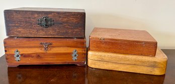 Four Vintage Wooden Boxes.