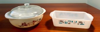 Vintage Pyrex And Anchor Hocking MCM Serving Dishes.