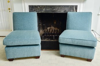 Pair Of Lee Jofa Hand Made Dalton Slipper Chairs