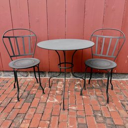 Round Bistro Patio Table And Two Chairs