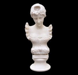 Figural Two Piece Marble Bust Sculpture