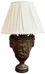 Sirmos Table Lamp With Flanking Ram Heads And Putti In High Relief