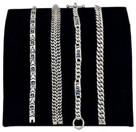 Four Sterling Silver Bracelets