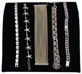 Five Sterling Silver Bracelets