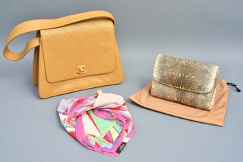 Eileen Kramer Lizard Skin Bag, Emilio Pucci Scarf And More