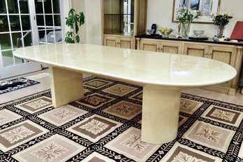 Mastercraft Lacquer Dining Room Table With Two Leaves