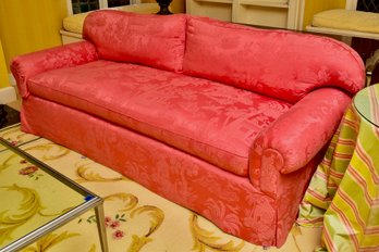 Custom Made Single Cushion Upholstered Sofa With Asian Inspired Fabric (2 Of 2)