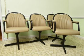 Set Of Four Chromcraft Swivel Tilt Chairs On Casters