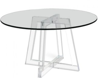Round Glass Top Table With Acrylic Base