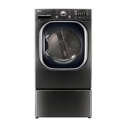 An LG 7.4 Cu.ft Front Load Dryer With TurboSteam - DLEX4370K - Pedestal Drawer