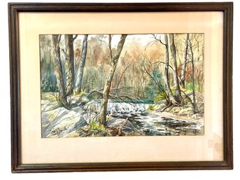 Vintage Watercolor On Paper, Painting By Ingrid Russell.