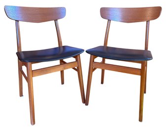Pair MCM Danish Side Chairs By Findahls Mobelfabrik.