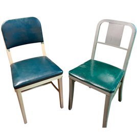 Pair Mid Century Industrial Heavy Duty Chairs.