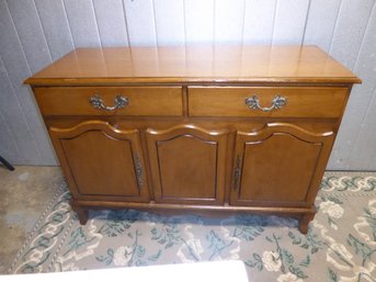 Vintage Walnut French Provincial Buffet Cabinet