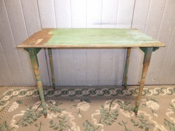 Antique Painted Rustic Folding Wooden Table